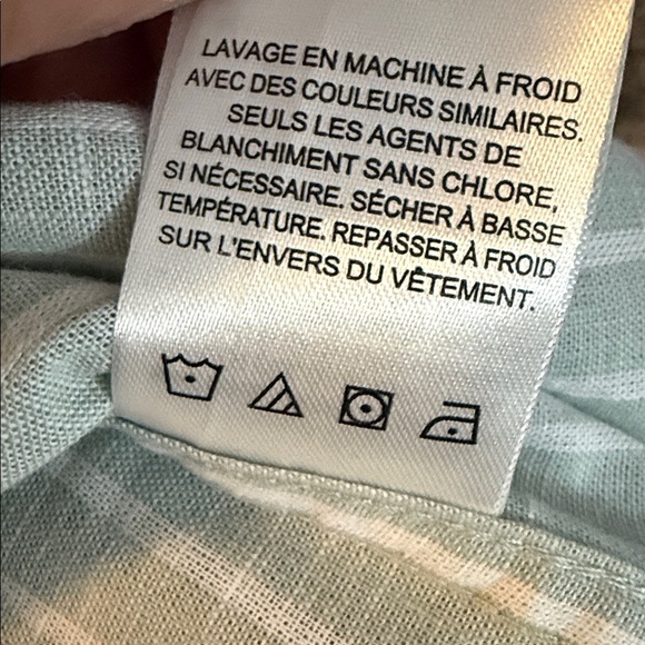 Men’s Linen Blend Striped Button-Up Shirt. Size L 80% cotton 20 % linen - Picture 10 of 10